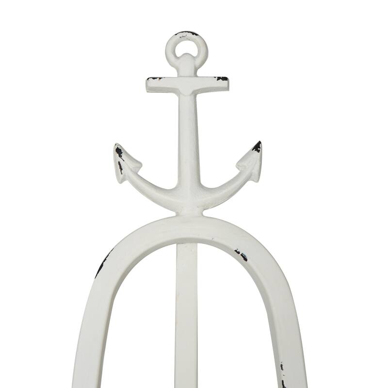 White Metal Tall Adjustable Display Stand 3 Tier Anchor Easel with Foldable Stand and Chain Support