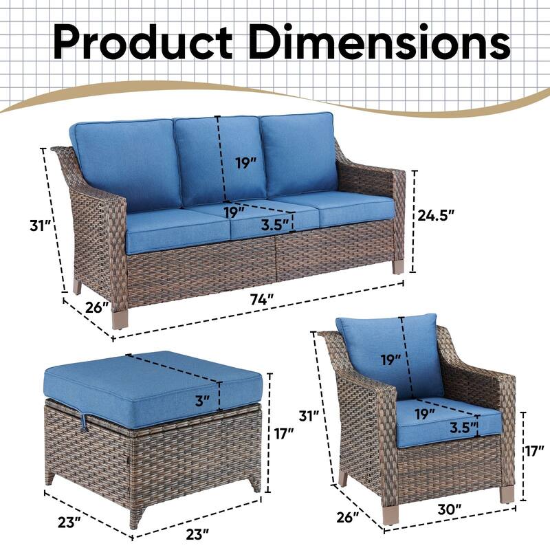 Outside Patio Sofa Chair with Cushions