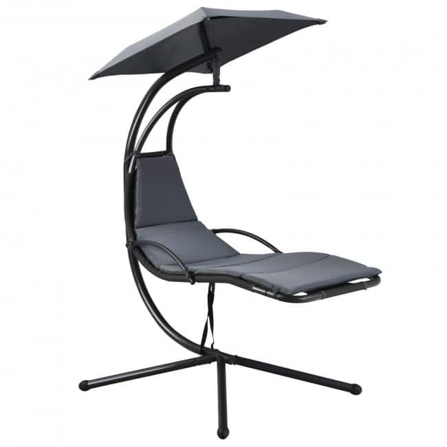 Patio Hanging Hammock Chaise Lounge Chair with Canopy Cushion for Outdoors - 47'' x 70'' x 82'' (L x W x H)