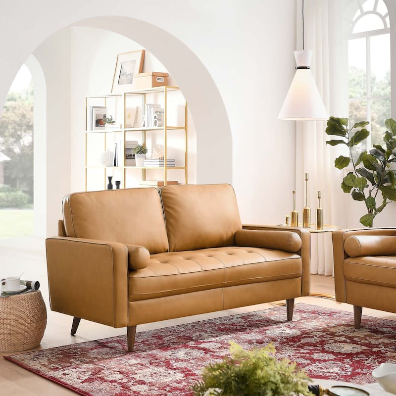 Valour Leather Loveseat - Tan