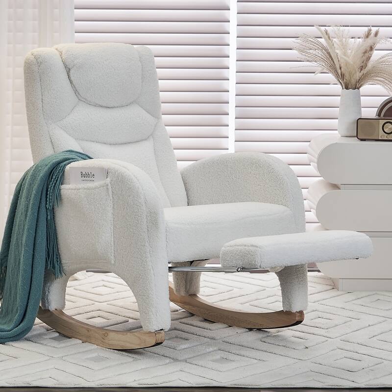 Accent Armchair Chair Rocking Chair With Adjustable Footrest