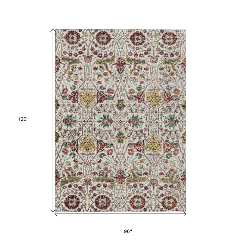 HomeRoots Floral Transitional Rectangle Outdoor Rug