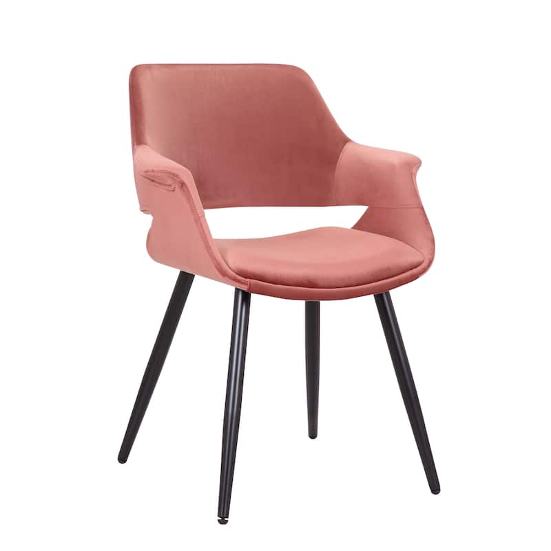 Porthos Home Fulco Velvet Mid-century Dining Chair - Pink