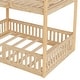 preview thumbnail 8 of 11, Full over Full Modern Wood Bunk Bed with Ladder and Guardrails for Living Room