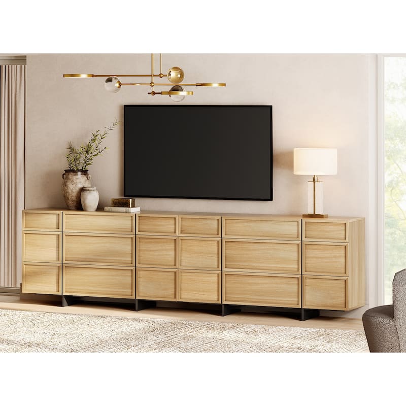 WAMPAT Modern Dresser for Bedroom, Wooden Chest of Drawers with T-Shaped Wood Legs