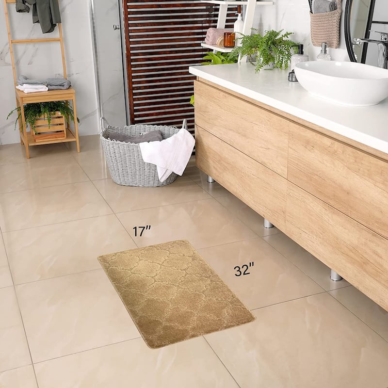 Machine Washable Kitchen & Bathroom Mat, Slip Resistant Backing