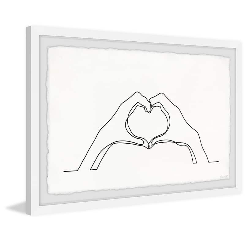 'Hand Heart' Framed Painting Print