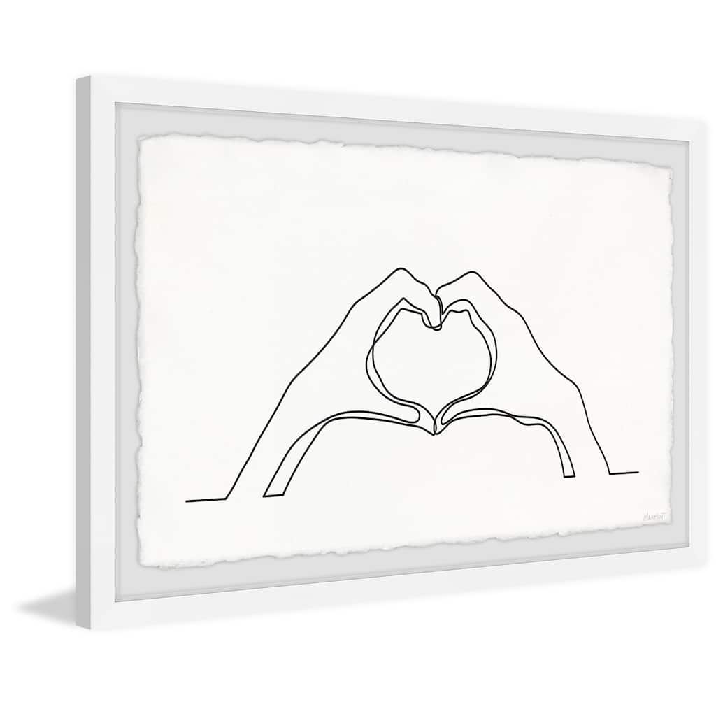 'Hand Heart' Framed Painting Print
