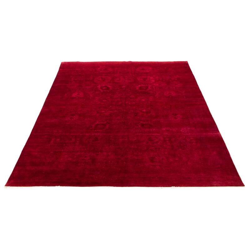 ECARPETGALLERY Hand-knotted Vibrance Burgundy Wool Rug - 7'10 x 9'11