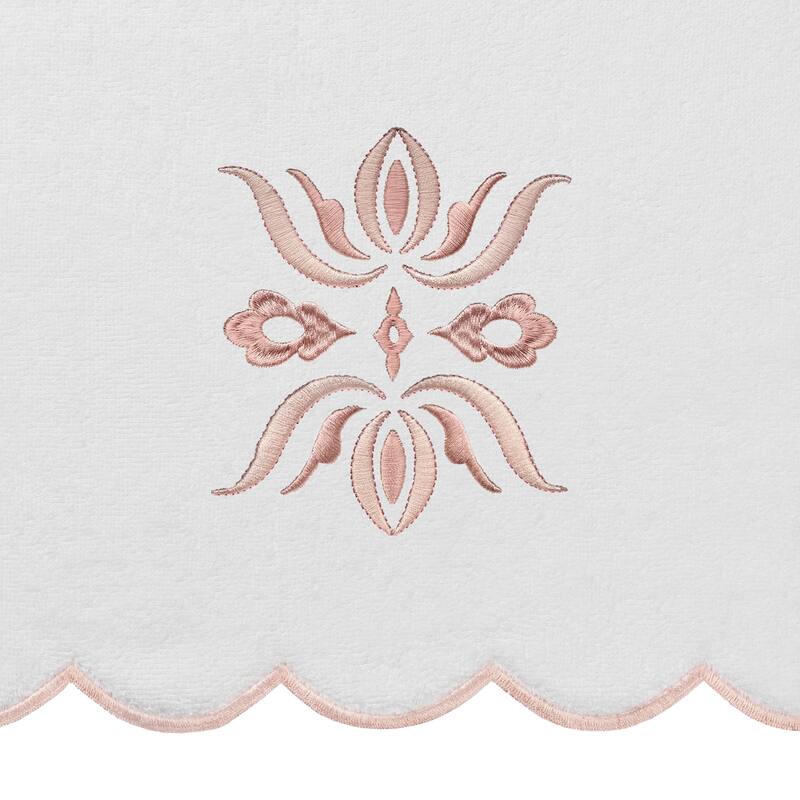 Authentic Hotel and Spa 100% Turkish Cotton FLOWER CREST Scallop Towel Collection