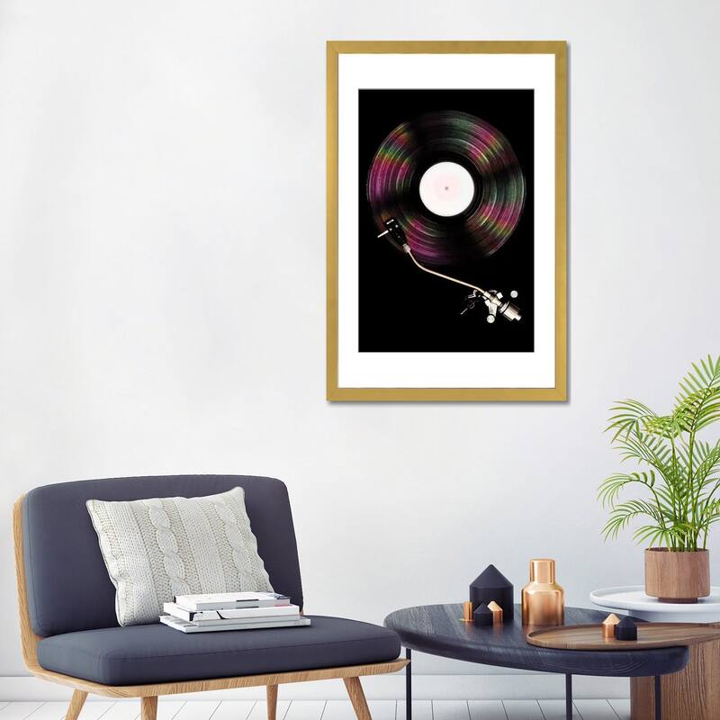 iCanvas "Spinning Record Portrait Colour" by Tom Quartermaine