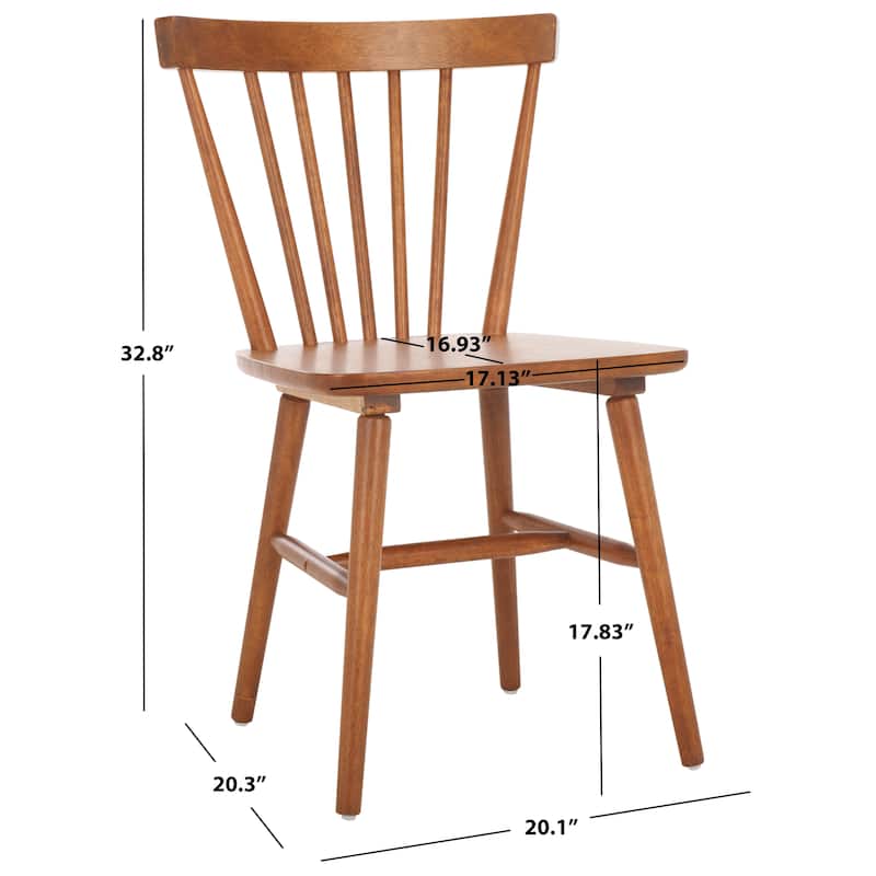 SAFAVIEH Signa Spindle Farmhouse Dining Chair (Set of 2) - 20" W x 20" D x 33" H - 20"W x 20"D x 33"H