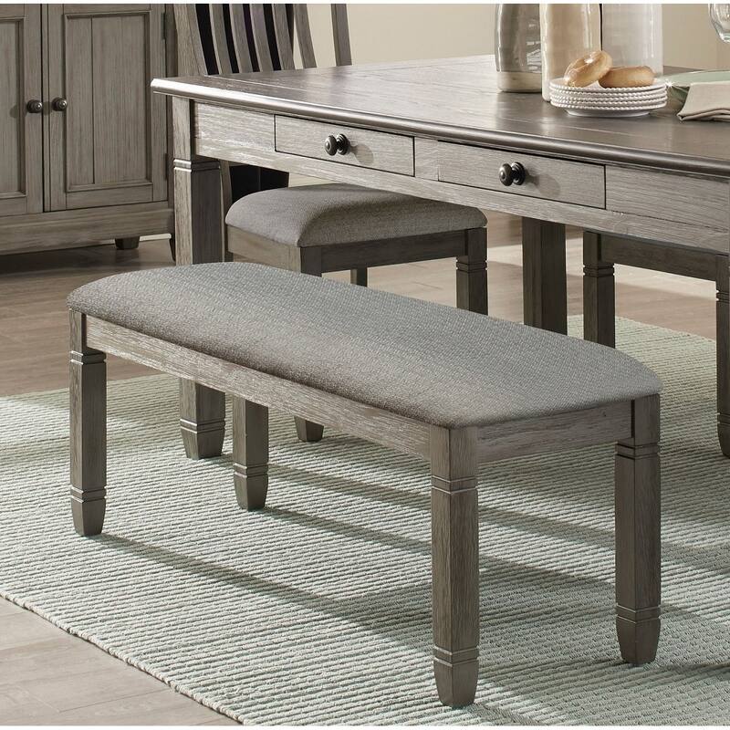 Wood Frame Dining Bench 1pc - Antique Gray