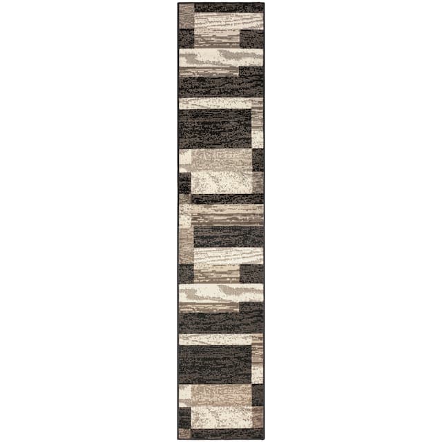 Miranda Haus Geometric Modern Patchwork Polypropylene Indoor Area Rug