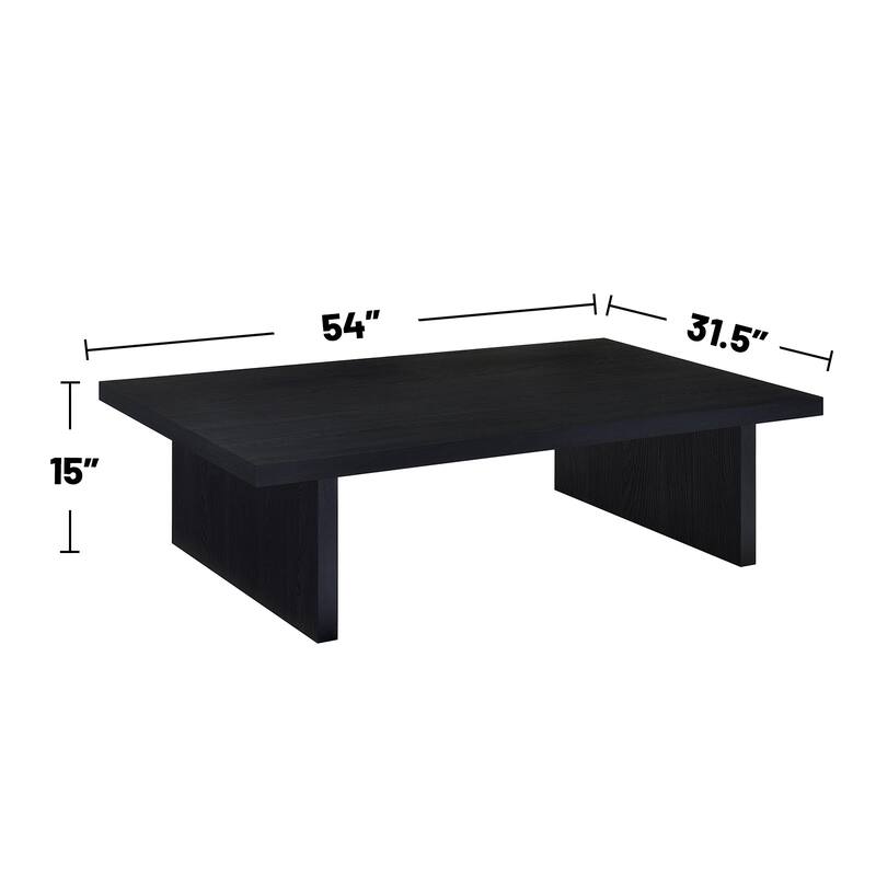 Rectangular Engineered Laminate Coffee Table in Black