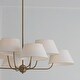preview thumbnail 3 of 4, Welsley 8-light Aged Brass Chandelier w/ White Fabric Shade