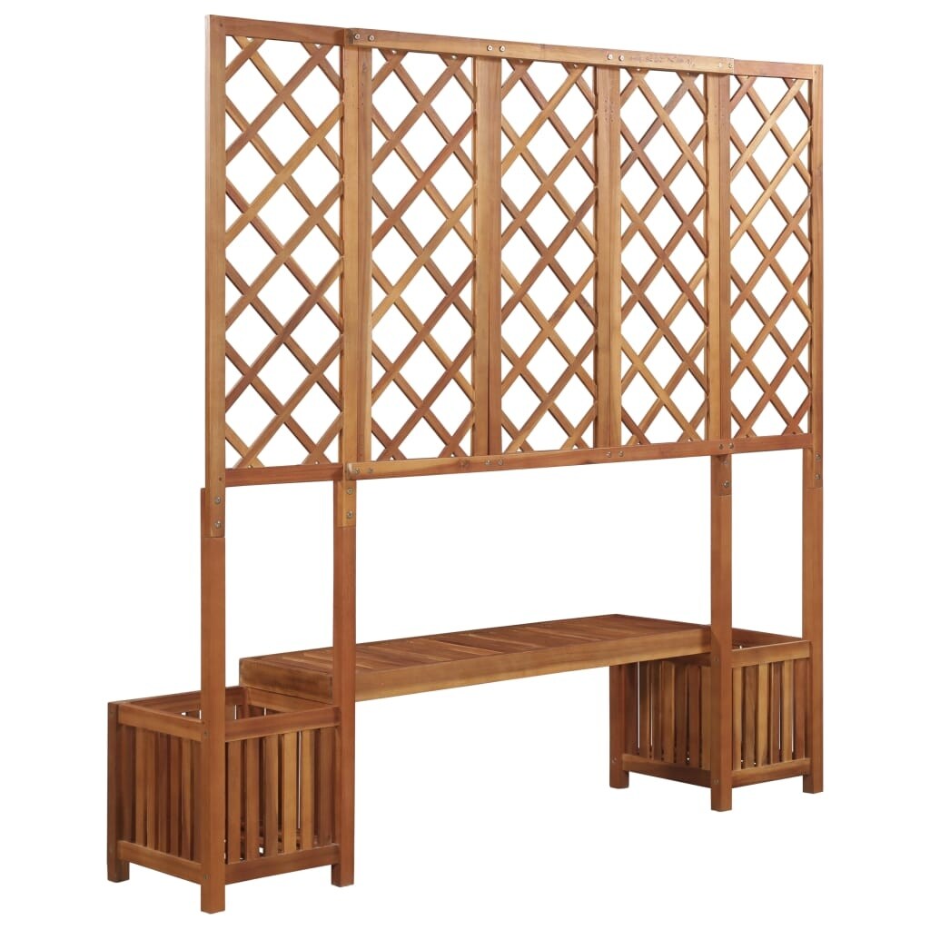 Shop Vidaxl Garden Planter With Bench And Trellis Solid Acacia