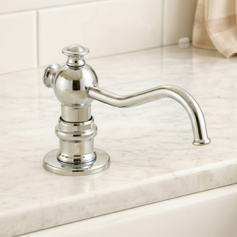 Whitehaus 5" Deck Mount Solid Brass Kitchen Soap And Lotion Dispenser