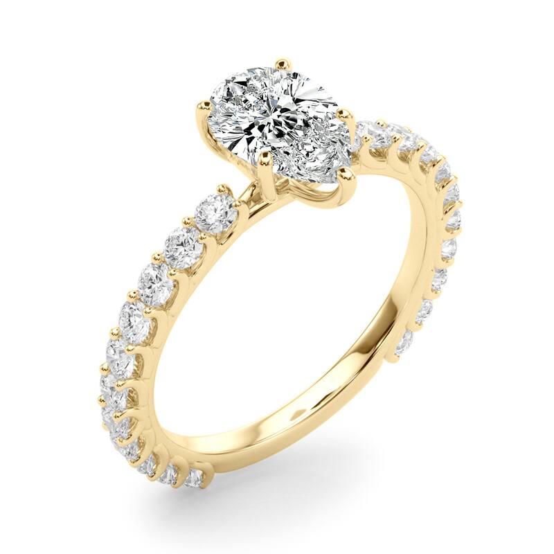 Auriya 14k Yellow Gold Lab Grown Pear Diamond Engagement Ring 0.50 to 5.00 ct. tw. (F-G VS)