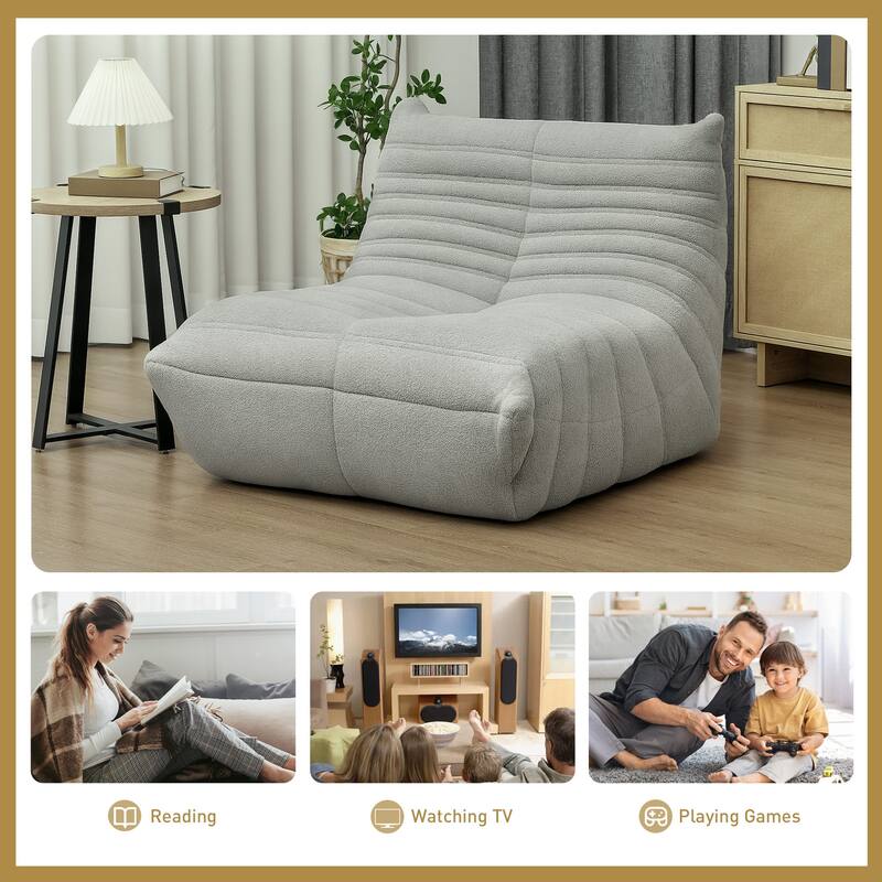 HOMCOM Bean Bag Chair for Adults, Giant Fireside Chair Lazy Sofa, Bean Bag Sofa with High Density Comfortable Foam