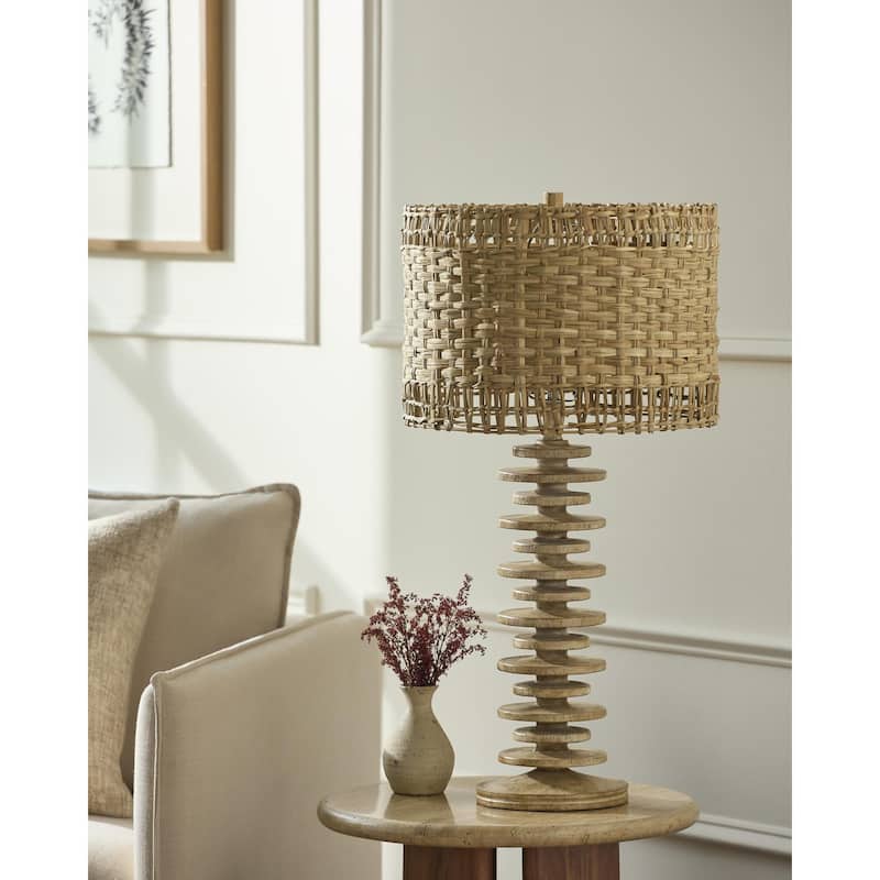Livabliss Ukwi Traditional Accent Table Lamp - 31"H x 16"W x 16"D - Beige