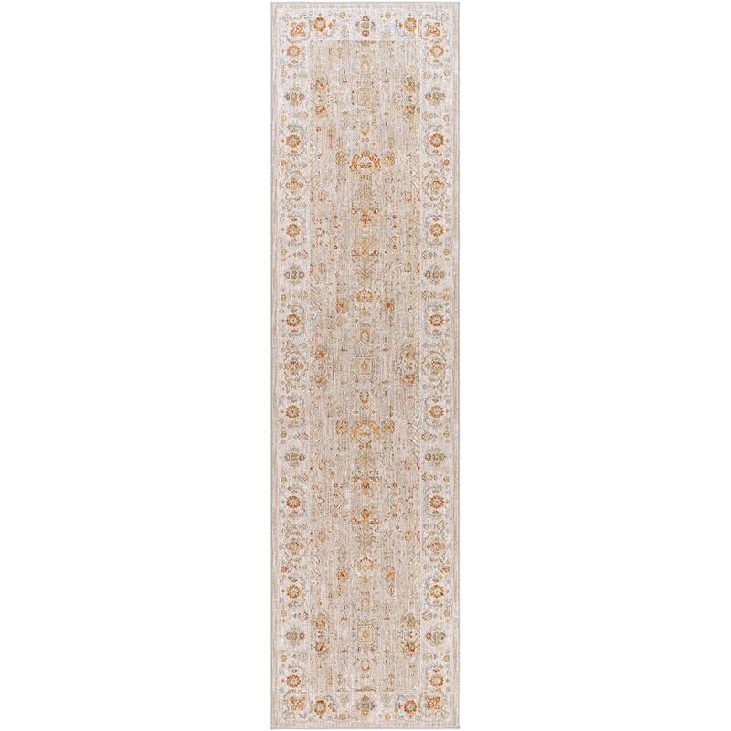 Artistic Weavers Krea Traditional Area Rug - 2'7" x 7'3" Runner - Light Grey