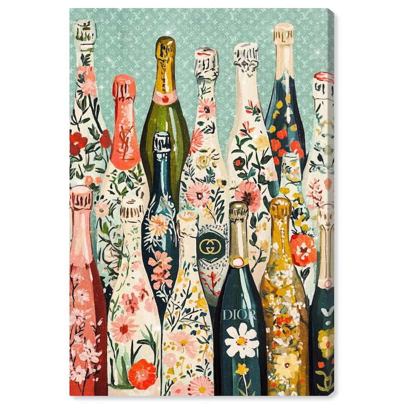 Floral Collection Bottles Canvas by Art Remedy, Gallery Wrapped - 16" x 24"