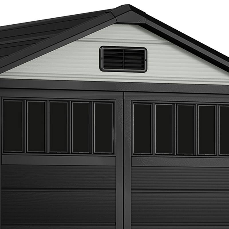 6x4.4 FT Resin Storage Shed with Fence-Style and Side Windows - 6' X 4.4'