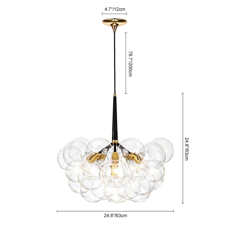 6-Light Modern Glamour Cluster Bubbles Chandelier