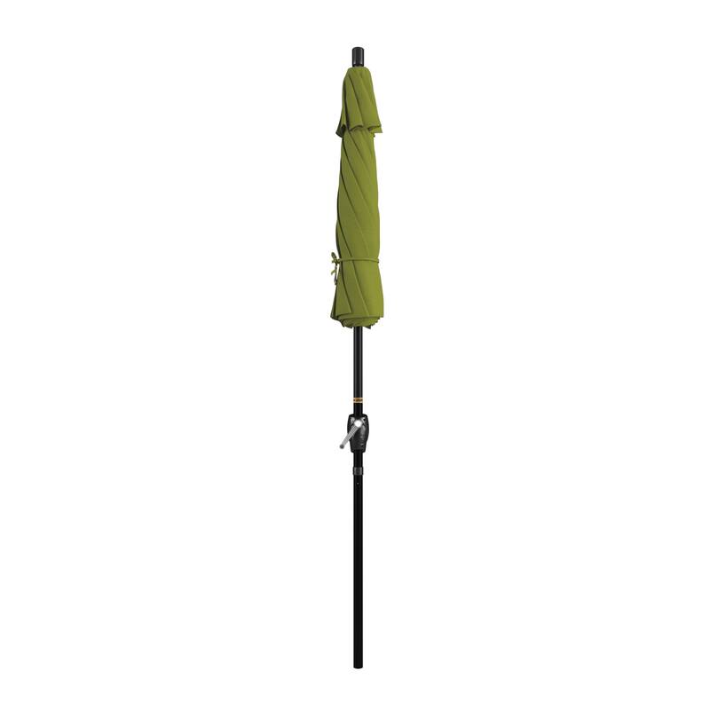 California Umbrella 7.5' Rd. Aluminum Patio Umbrella, Crank Lift with Push Button Tilt, Black Finish, Pacifica Fabric