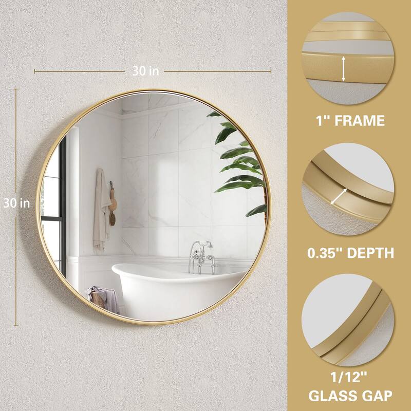 Wall Mirror Vanity Mirror Bathroom Mirror with Metal Frame(1 Piece)