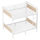 preview thumbnail 21 of 65, Metal Bunk Bed Retro Bed Frame with Ladder and Guardrail, Industrial Detachable Bunkbeds Convertible to 2 Platform Beds Frame