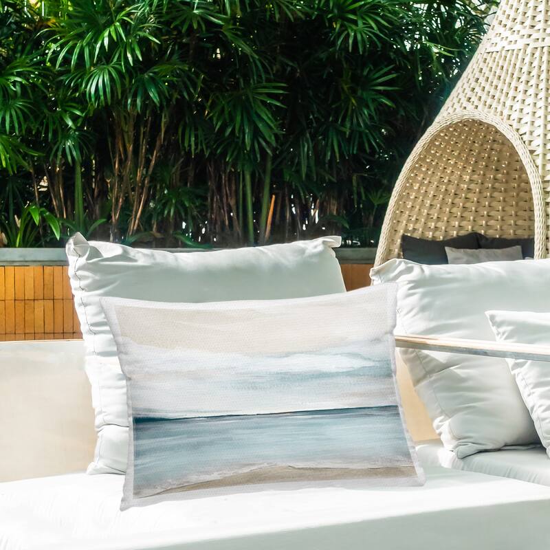 Stupell Muted Soft Watercolor Beach Printed Outdoor Throw Pillow Design by Kristen Brockmon