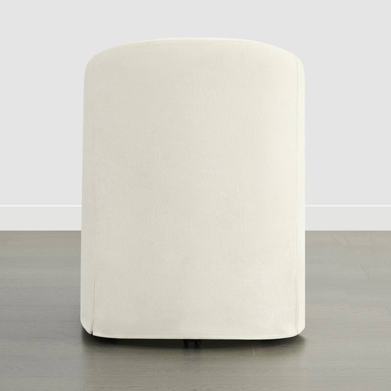 Spruce & Spring Modern Upholstered Dining Chair with Casters & Removable Slipcover