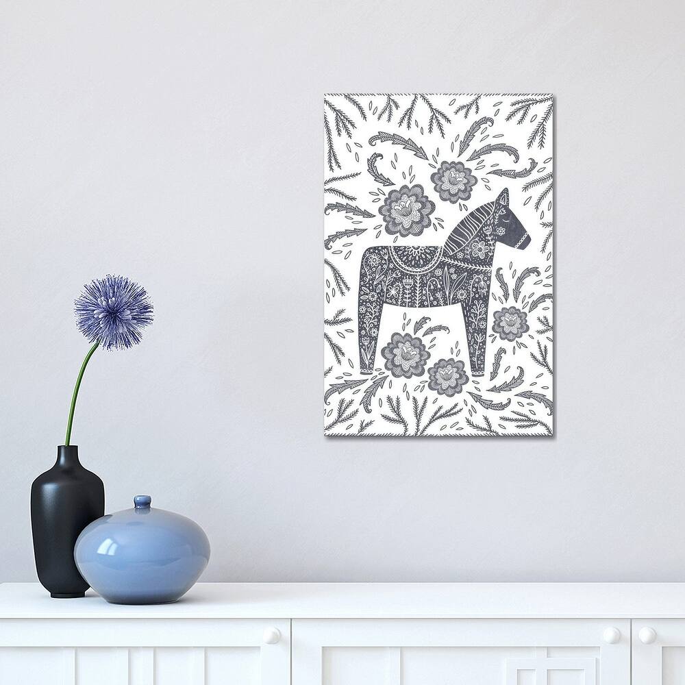 iCanvas "Swedish Grey Dala Horse" by Nic Squirrell Canvas Print