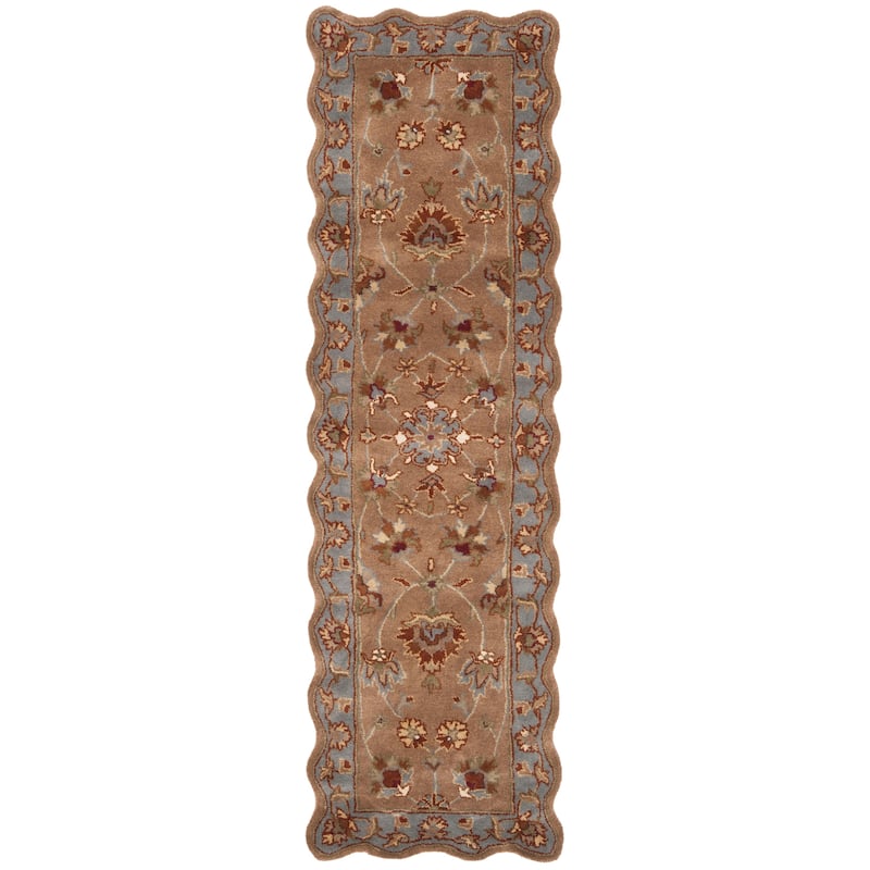SAFAVIEH Handmade Heritage Heritage Bloom Brown/ Blue Wool Rug