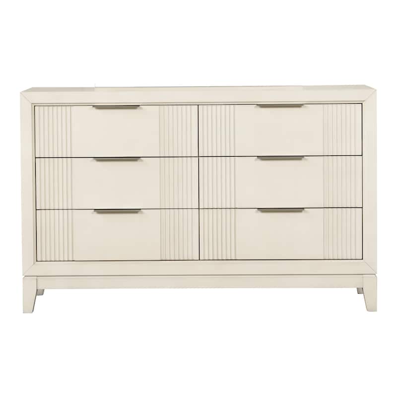 Furniture of America Irwin Antique White Solid Wood 6-Drawer Dresser