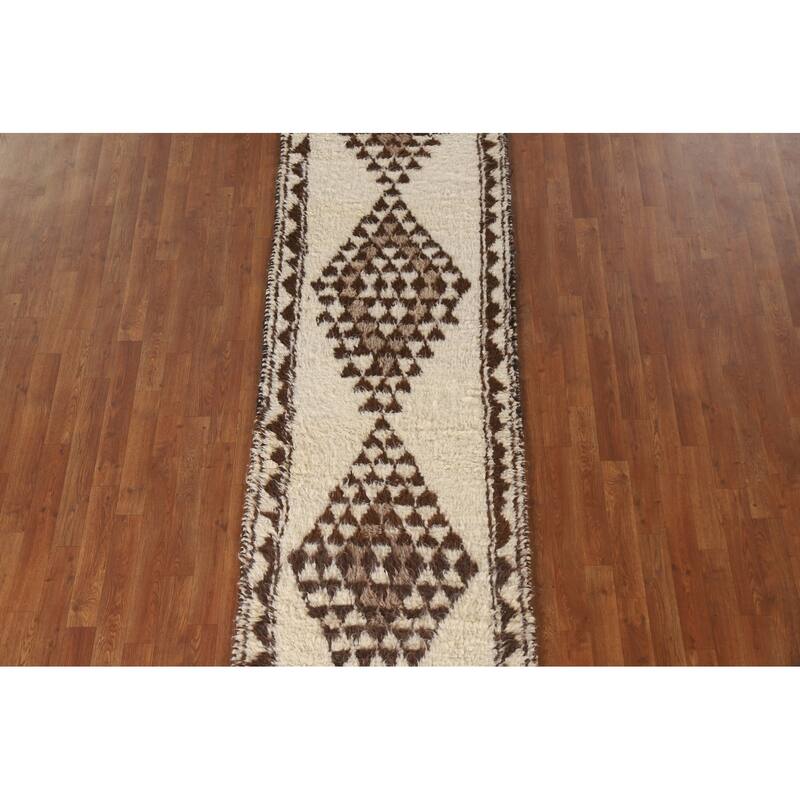 Natural Dye Tribal Anatolian Runner Rug Handmade Turkish Wool Carpet - 2'9"x 11'4"