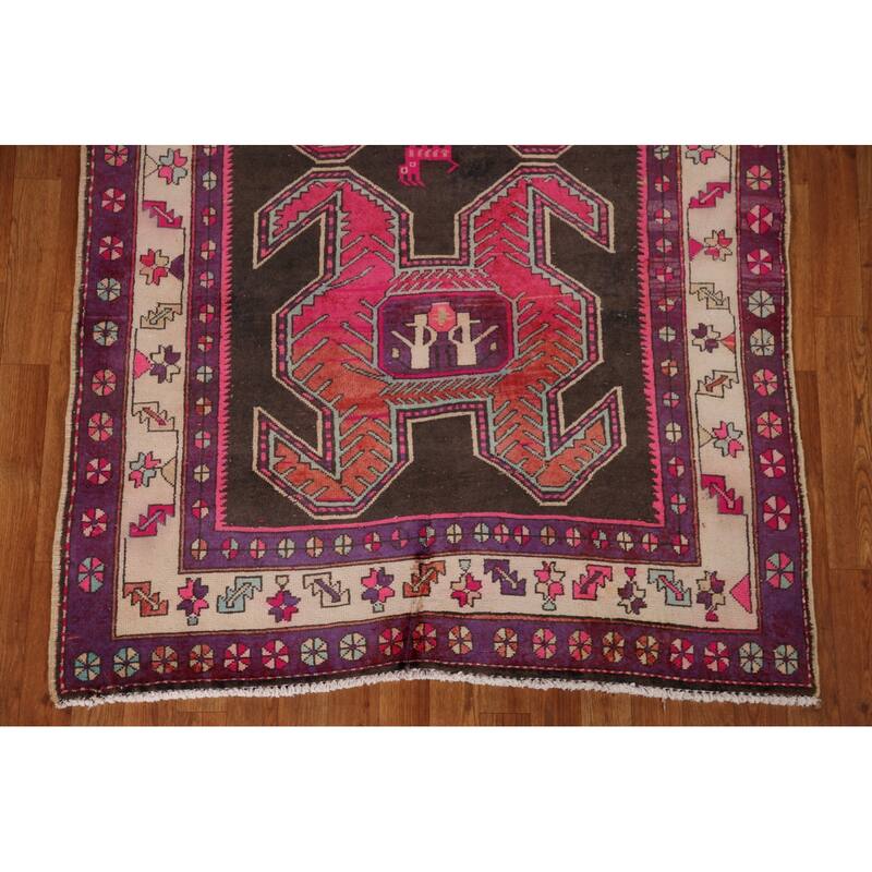 Ardebil Persian Runner Rug Hand-knotted Vintage Wool Carpet - 4'2" x 9'9"