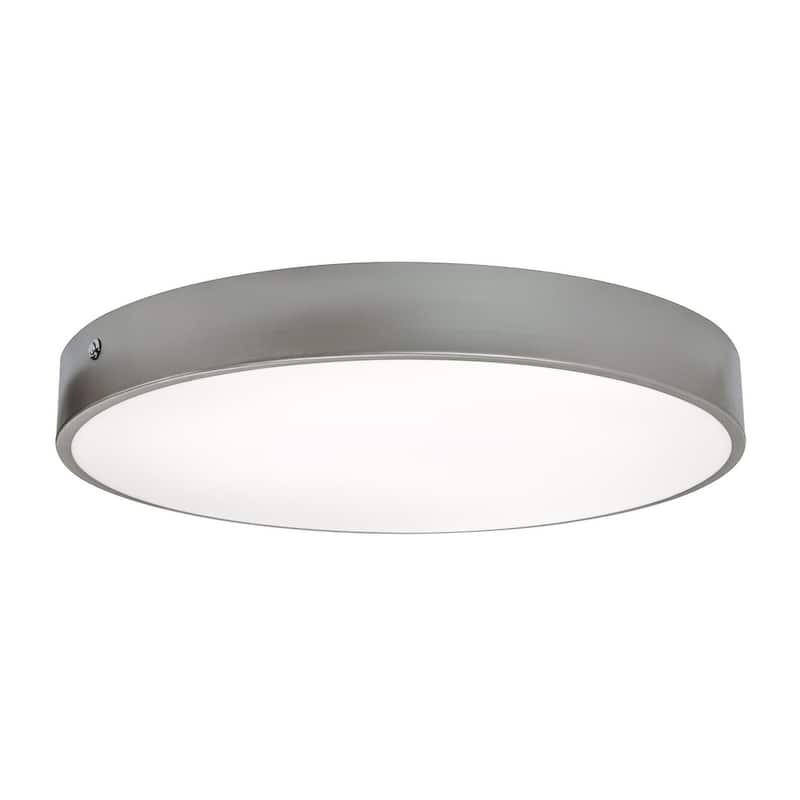 AFX BAYF19LAJUD Bailey 19" Wide Flush Mount Drum Ceiling Fixture - Satin Nickel