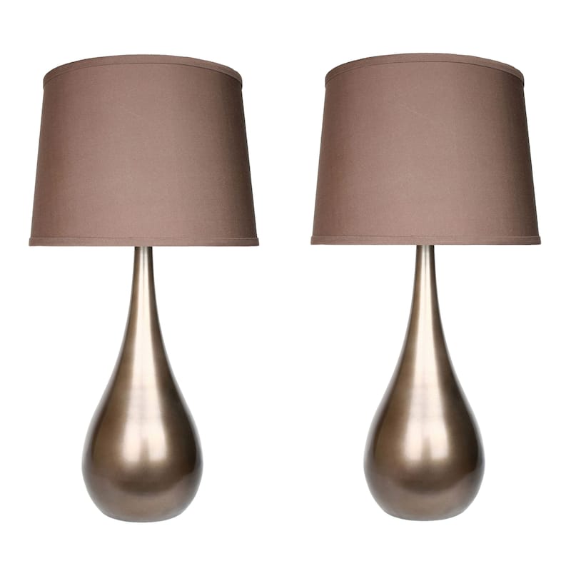 Silver Orchid Stone 29" Table Lamp with Empire Shade (Set of 2)