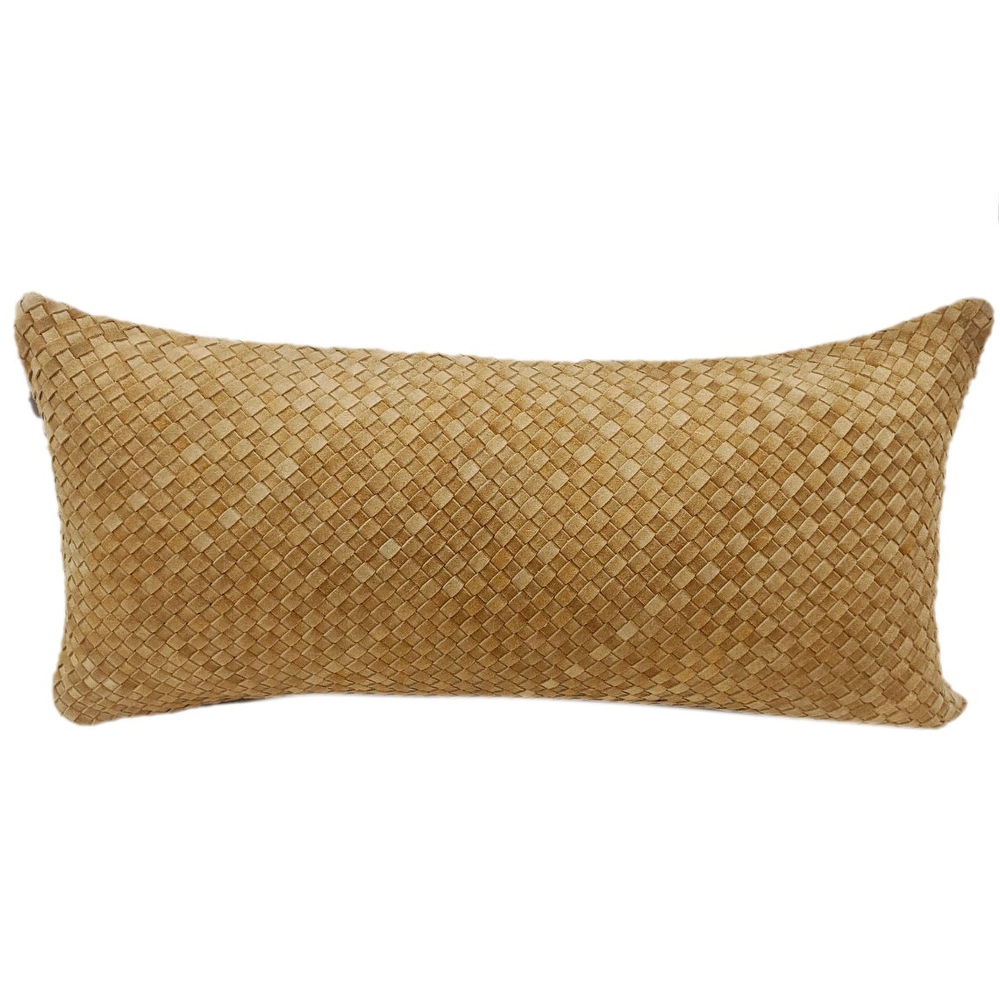 Woven Suede Pillow, Lumbar Butterscotch, 30x14