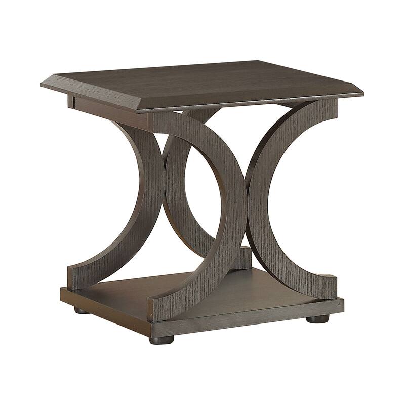 C-Shape Base End Table in Cappuccino - Cappuccino - Wood