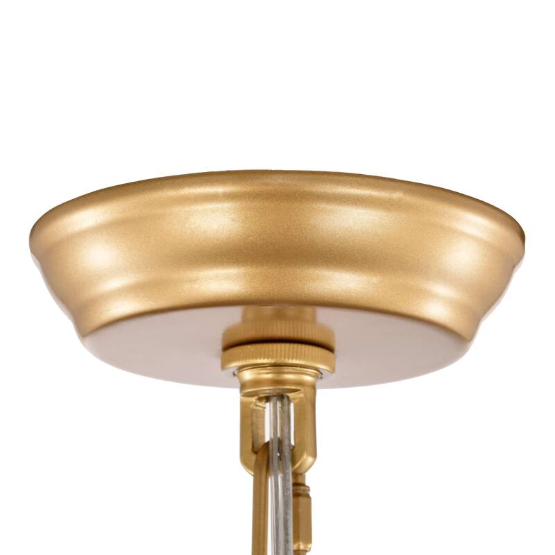 Ariana Glossy Bronze 6-light Two-Tier Crystal Round Ring Chandelier - 22 inches in diameter x 9.8 inches H