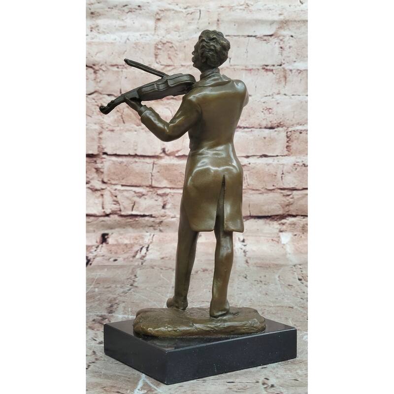 Bronze Sculpture Of Johann Strauss Playing The Violin Hot Cast Figurine Figure
