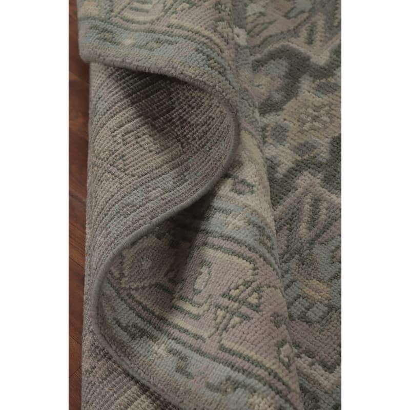 Transitional Gray Oushak Area Rug Handmade Wool Carpet - 5'11" x 8'11"