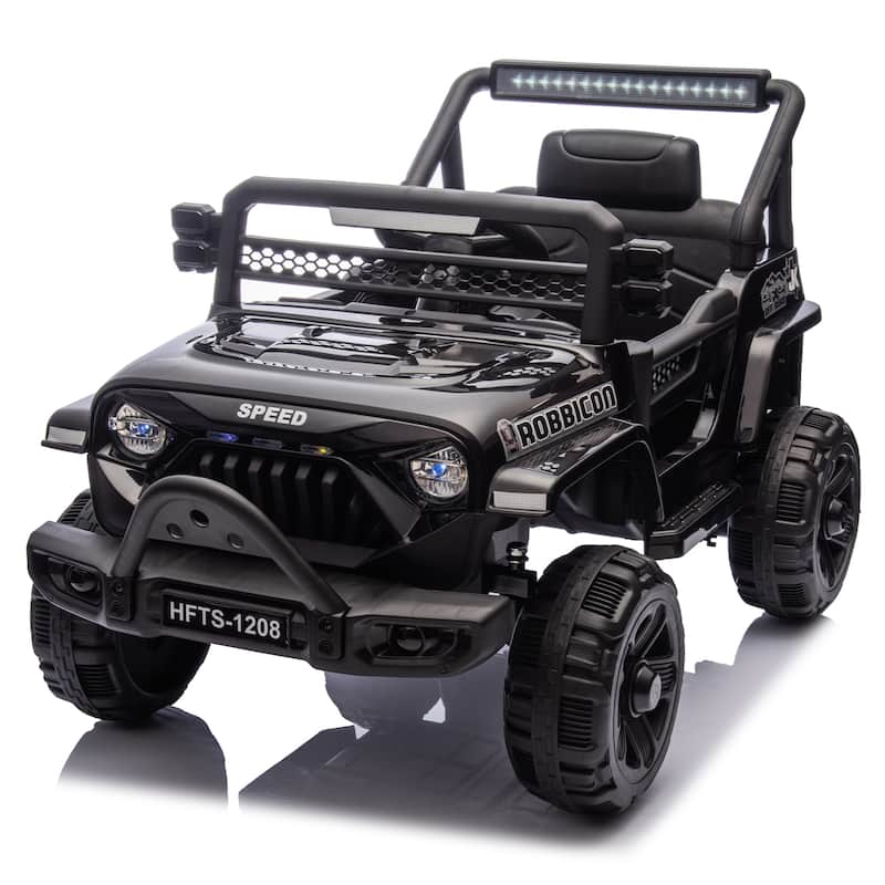 12V Kids Electric Ride-On Truck for Ages 1-4, Remote Control with Bluetooth & Microphone - Black