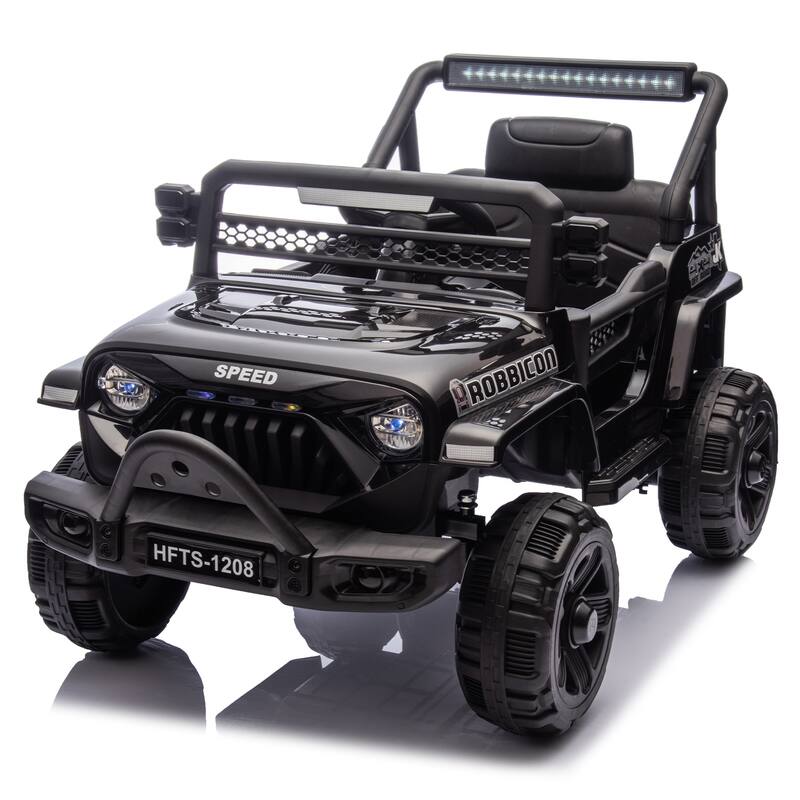 Kids' 12V Ride-On Truck with Early Education, LED Lights, and Music, Perfect Holiday Gift