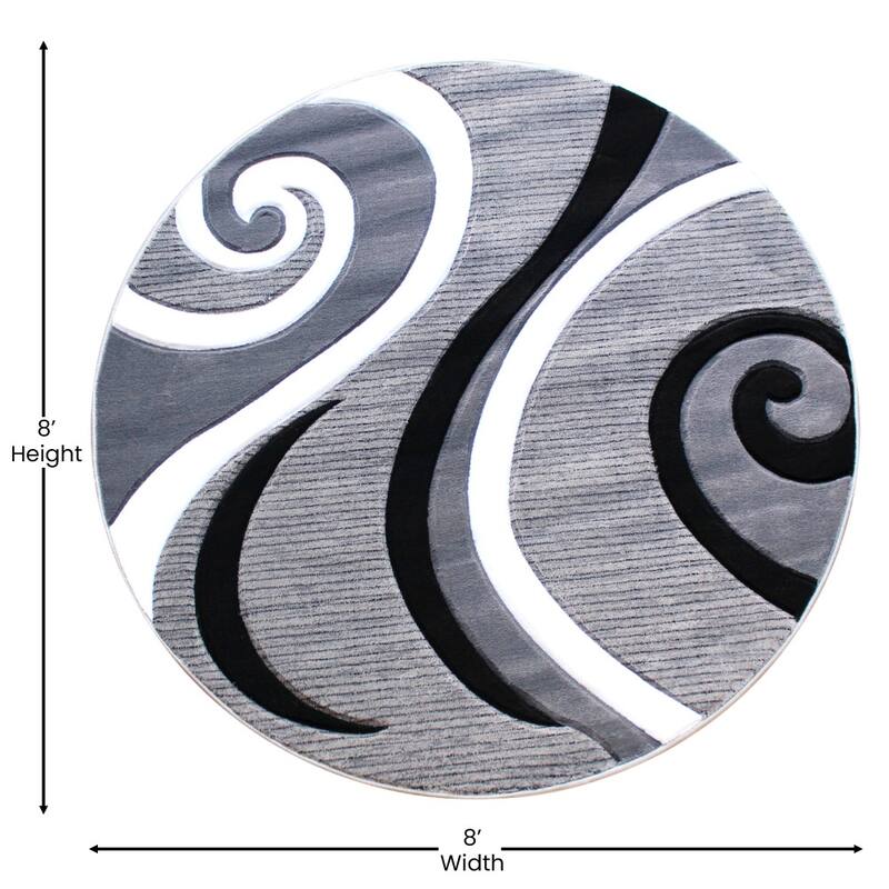 Modern High-Low Sculpted Swirl Design Abstract Area Rug