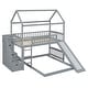preview thumbnail 14 of 18, Playhouse Design Twin over Twin Bunk House Bed with 2 Drawers and Slide